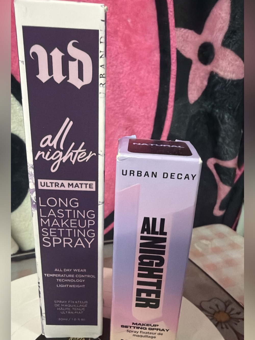 Urban Decay All Nighter Setting Spray — Purple and Pink Packaging